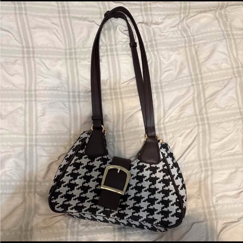 Princess Polly Black and White Houndstooth Women's Bag